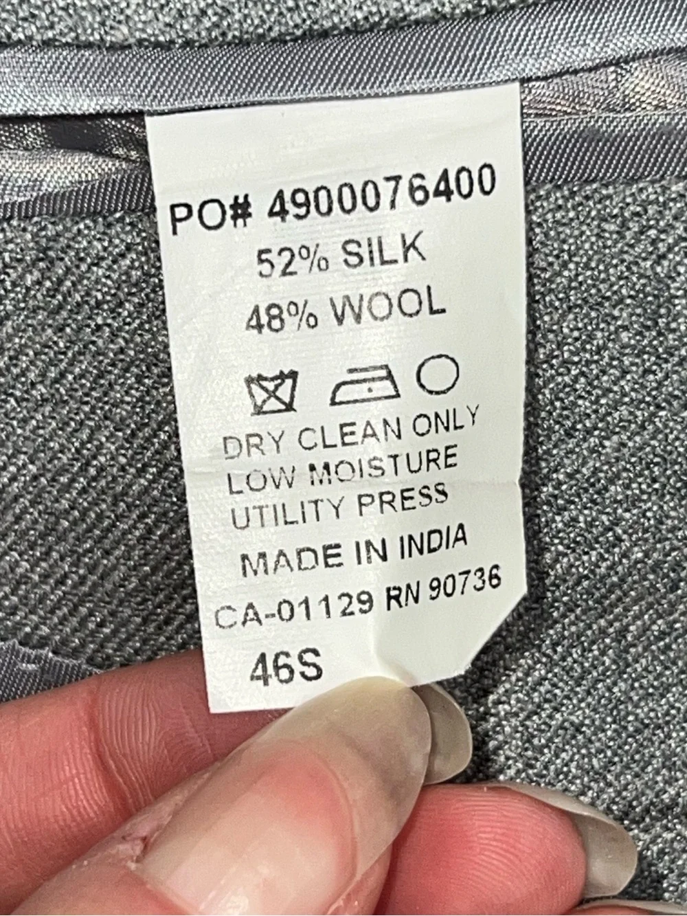 Lauren Ralph Lauren Suit Jacket 46S Wool Silk Business Designer Preppy Luxury
